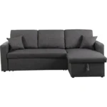 Canapé d'angle convertible/ réversible avec coffre "Alain" - 3 places - Gris – Image 3