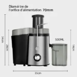 Centrifugeuse Extracteur de Jus - Centrifugeuse fruits et legumes - 450W - 1,2 L et 500 ml - 70 MM Large Bouche - 2 Vitesses – Image 6