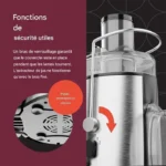 Centrifugeuse Extracteur de Jus - Centrifugeuse fruits et legumes - 450W - 1,2 L et 500 ml - 70 MM Large Bouche - 2 Vitesses – Image 5