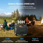 Enceinte Bluetooth ZEALOT 120W Puissante Étanche IPX6 avec Lumières LED et Autonomie 30h – Image 3