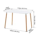 Ensemble 5 pièces 1 Table 4 fauteuils pour salle à manger, cuisine ou terrasse, chaises blanc et table blanc – Image 3