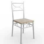 Ensemble 5 pièces Paul chêne 1 Table 4 chaises métal laqué Cuisine Ensemble Table et chaises pour Salle à Manger Design élégant – Image 2