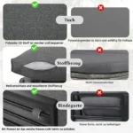 Ensemble Table Et Chaise De Jardin salle à manger jardin 6 pièces (2 canapés 2 places, 2 fauteuils, table) extérieur-Gris antique – Image 5