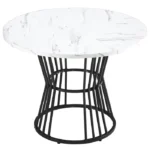 Ensemble Table et Chaises - Ensemble Salle à Manger 5 Pièces - Table 100cm et 4 Fauteuils Velours Gris - Idéal Petits Espaces – Image 3