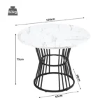 Ensemble Table et Chaises - Ensemble Salle à Manger 5 Pièces - Table 100cm et 4 Fauteuils Velours Gris - Idéal Petits Espaces – Image 5