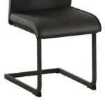 Ensemble Table à Manger 160x90x76 cm avec 4 Fauteuils PU - REDOM - Noir et Bois, MDF et Métal – Image 6