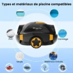 EVERCROSS BOT Y10 Robot Piscine, Robot Piscine sans Fil pour Le Nettoyage des Sols, 100Min & 120m² (Noir) – Image 5