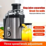 Extracteur de Jus Centrifugeuse 400W avec Large Goulotte, Facile à Nettoyer, Acier Inoxydable, Sans BPA, pour Fruits et Légumes – Image 6