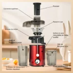 Extracteur de Jus - FATABETA - LH618 - 400W - 3 Vitesses - Récipient 550ml et Pulpe 1L – Image 2