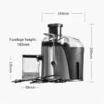 Extracteur de Jus Centrifugeuse 400W avec Large Goulotte, Facile à Nettoyer, Acier Inoxydable, Sans BPA, pour Fruits et Légumes – Image 2