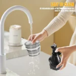 Extracteur de jus 500W Centrifugeuse Fruits et Légumes avec Goulotte d'Alimentation de 8 cm, double filtre, presse à froid pour – Image 3