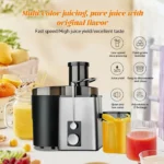 Extracteur de jus 800W - Centrifugeuse de fruits à 2 vitesses - machine à fruits- bouche 70mm, jarre à jus de 600 ml - Noir – Image 4