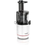Extracteur de jus - BOSCH - MESM500W VitaExtract - Blanc/chrome - 150 W - 1 vitesse + reverse - syst. de sécurité sur le couvercle – Image 9