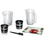 Extracteur de jus - BOSCH - MESM500W VitaExtract - Blanc/chrome - 150 W - 1 vitesse + reverse - syst. de sécurité sur le couvercle – Image 8