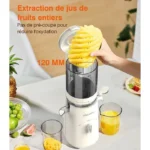 Extracteur de Jus de Fruits et Légumes avec Goulotte d'Alimentation de 120mm - Capacité de 1,5 L -99.6%Pureté du Jus Élevée -Blanc – Image 6