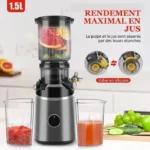 Extracteur de Jus de Fruits et Légumes Vertical, 120mm Machine à Jus avec 2 Tasses et Brosse, 800W et Capacité de 1.5 L – Image 2
