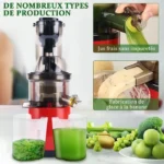 Extracteur de Jus de Fruits Légumes Smoothies, Nettoyage installer Rapide, Grand Bouche 80mm Sans BPA, Rendement en jus de 99 % – Image 5