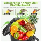 Extracteur de Jus Lent, Ouverture élargie 147mm et Moteur 400W, Nettoyage installer Rapide, Rendement en jus de 99 %, 1,8 L, Gris – Image 6