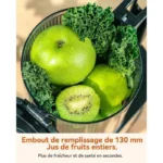 Extracteur de Jus 1,8L - Pour Fruits et Legumes avec Goulotte 130 mm -Slow Juicer Sans BPA, 250W, Nettoyage Facile – Image 3