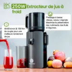 Extracteur de jus - VENTRAY - Ventray Max 120 Cold Press - 250W - Goulotte 120mm - Noir – Image 5