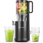 AOBOSI Extracteur de Jus 126mm Machine a Jus de Fruit Extracteur Entiers Pression à Froid Facile à Installer 200W Noir