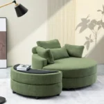 Fauteuil Confortable YHL Voyura Q-MYD-2306-LIGHTGREEN Tissu Avec Coffre De Rangement - Vert Clair – Image 3