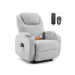 Fauteuil de Relaxation et Massage électrique massant inclinable et Chauffage, 73x84x108 cm, gris clair