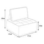 Fauteuil Fixe Salon – 1 Place Confortable, Dossier Modulable, Tissu Lin Beige, Design Moderne – Image 5