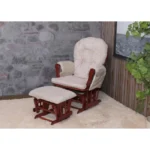 Fauteuil relax MCW-C76 chenille crème, piètement foncé – Image 2