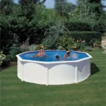 GRE - Kit Piscine hors sol acier ronde blanche Ø480 x 122 cm (Livrée avec filtre à sable et échelle) – Image 2
