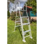 GRE - Kit Piscine hors sol acier ronde blanche Ø480 x 122 cm (Livrée avec filtre à sable et échelle) – Image 3