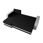 Harvey - Canapé d'angle réversible 4 places convertible avec coffre en tissu bicolore - Noir / Gris – Image 4