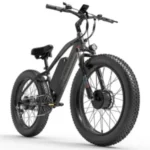 velo electrique adulte LANKELEISI MG740PLUS 50km/h Double Moteur 1000W Autonomie 120km 26 pouces VTT fat bike 48V20Ah Noir – Image 3