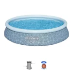 Kit piscine gonflable BESTWAY - Fast Set - 396 x 84 cm - Ronde (Filtre à cartouche, 1 cartouche)