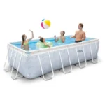 Kit Piscine hors sol tubulaire INTEX - Pris Frame - 400 x 200 x 100 cm - Rectangulaire (Pompe, cartouche et échelle) – Image 3