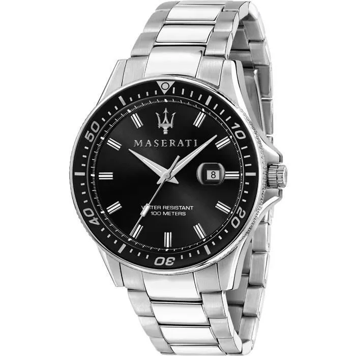 maserati-r8853140002-montres-homme Montre - Maserati - R8853140002 - Analogique - Acier inoxydable - Cadran noir – Image 1