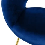 ML-Design 6 Chaises de Salle à Manger en Velours Bleu avec Dossier en Demi-Coque Rond Chaise Fauteuil Ergonomique de Table à Manger – Image 5