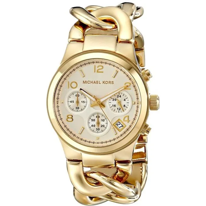 montre-femme-michael-kors-mk3131 Montre Femme - Michael Kors - MK3131 - Acier inoxydable doré - Étanchéité 5 ATM - Cadran doré – Image 1