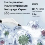 Nettoyeur Vapeur Main Portable - Haute Pression 3 Bar - 2500W - Nettoyeur Vapeur pour Cuisine Salle de Bain/Maison/Auto/Tissus – Image 3