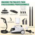 Nettoyeur Vapeur - 2000 W - 4 bars, câble d'alimentation de 4.5 mètres, Élimine jusqu'à 99,9 % des virus et, Nettoyeur à vapeur – Image 2