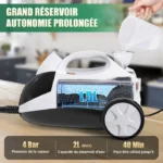 Nettoyeur Vapeur - 2000 W - 4 bars, câble d'alimentation de 4.5 mètres, Élimine jusqu'à 99,9 % des virus et, Nettoyeur à vapeur – Image 3