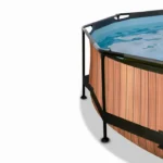 Piscine EXIT Wood ø360x76cm avec pompe filtrante et voile d'ombrage - marron – Image 4