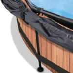 Piscine EXIT Wood ø360x76cm avec pompe filtrante et voile d'ombrage - marron – Image 5