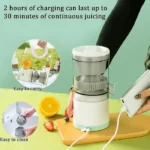 Presse Agrume Électrique,Presse-Oranges Presse-Citrons Électrique Extracteur de Jus Portable avec Recharge USB – Image 5