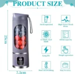 Presse-agrumes électrique portable - 12 lames avec affichage numérique, 3 modes, nettoyage facile, violet – Image 6