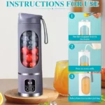 Presse-agrumes électrique portable - 12 lames avec affichage numérique, 3 modes, nettoyage facile, violet – Image 4