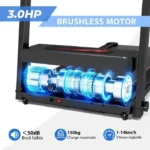 Tapis de course pliable - RAOO MIN - 3.0HP - max. 14km/h - Pente manuelle 12% - Charge 150kg – Image 3