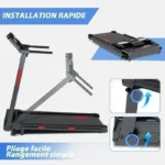 Tapis de course pliable - RAOO MIN - 3.0HP - max. 14km/h - Pente manuelle 12% - Charge 150kg – Image 6