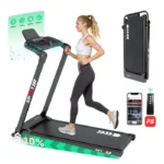 RAOO MIN — Tapis de course pliable 3.0 HP, 12 programmes, 1–14 km/h, inclinaison 0–10%, Bluetooth, écran tactile