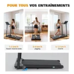 RAOO MIN Tapis de course pliable 3,0 HP - 12 km/h, inclinaison 11%, capacité 150 kg, 12 programmes – Image 6